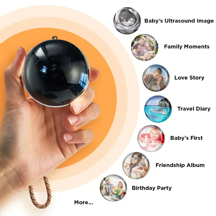 WiFi Version Mobile App Direct Video & Photo Transfer Playable Glass Globe Memorial Gift  (Production time: 10-20 days)