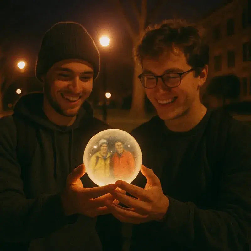 WiFi Version Mobile App Direct Video & Photo Transfer Playable Glass Globe Memorial Gift  (Production time: 10-20 days)