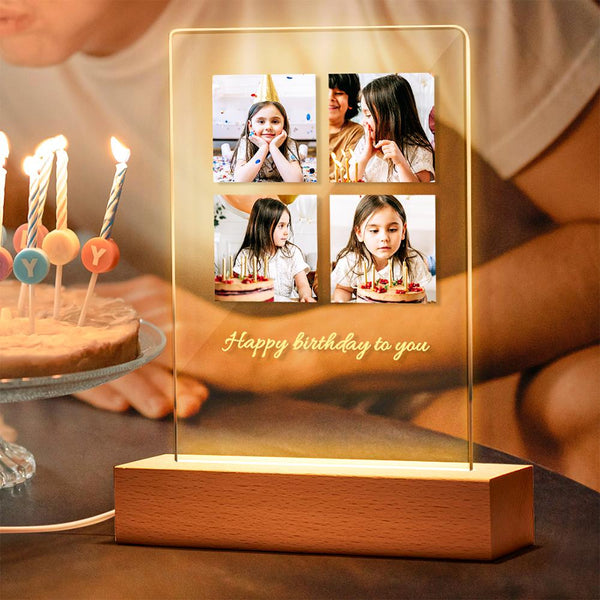 Custom Pet Memorial Photo & Text LED Night Light