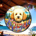 Personalized Dog Memorial Stained Glass Suncatcher Custom Pet Portrait from Photo Gift