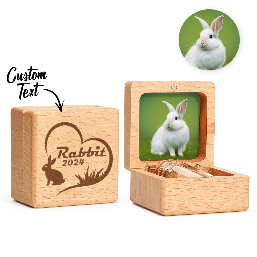 Personalized Pet Fur Wooden Keepsake Box Memorial Gift for Pet Owner