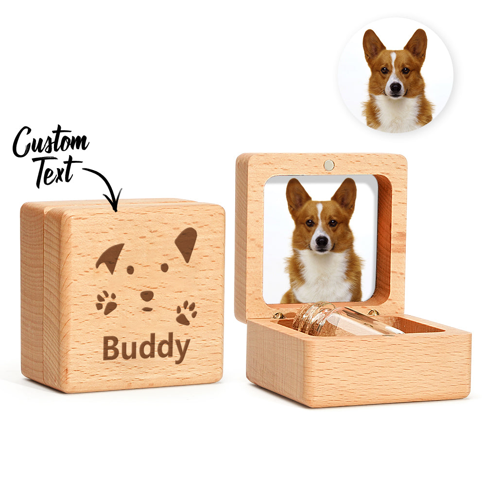 Personalized Pet Fur Wooden Keepsake Box Memorial Gift for Pet Owner