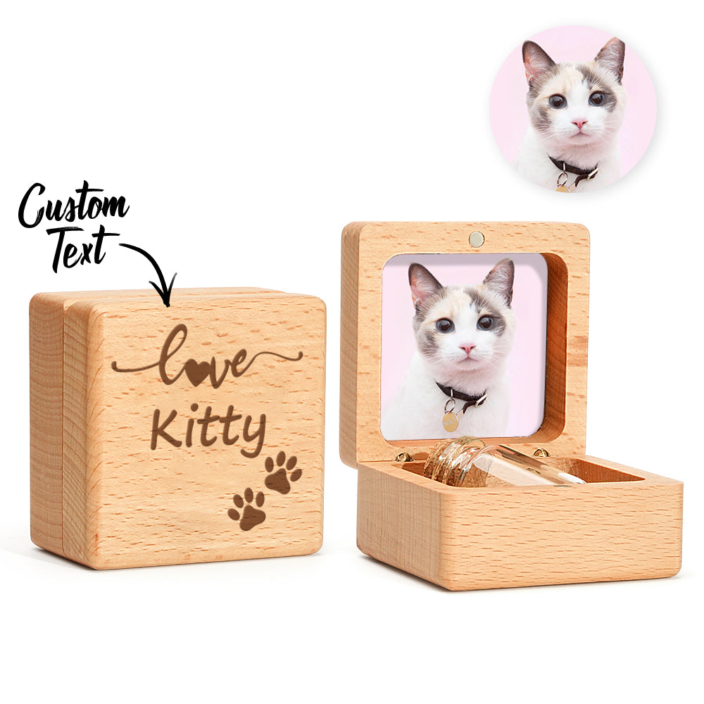 Personalized Pet Fur Wooden Keepsake Box Memorial Gift for Pet Owner