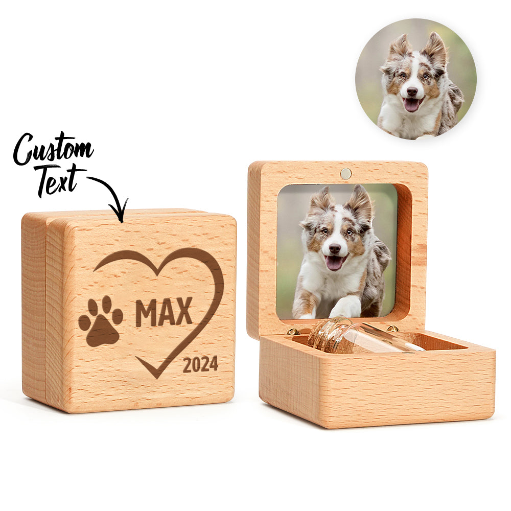 Personalized Pet Fur Wooden Keepsake Box Memorial Gift for Pet Owner