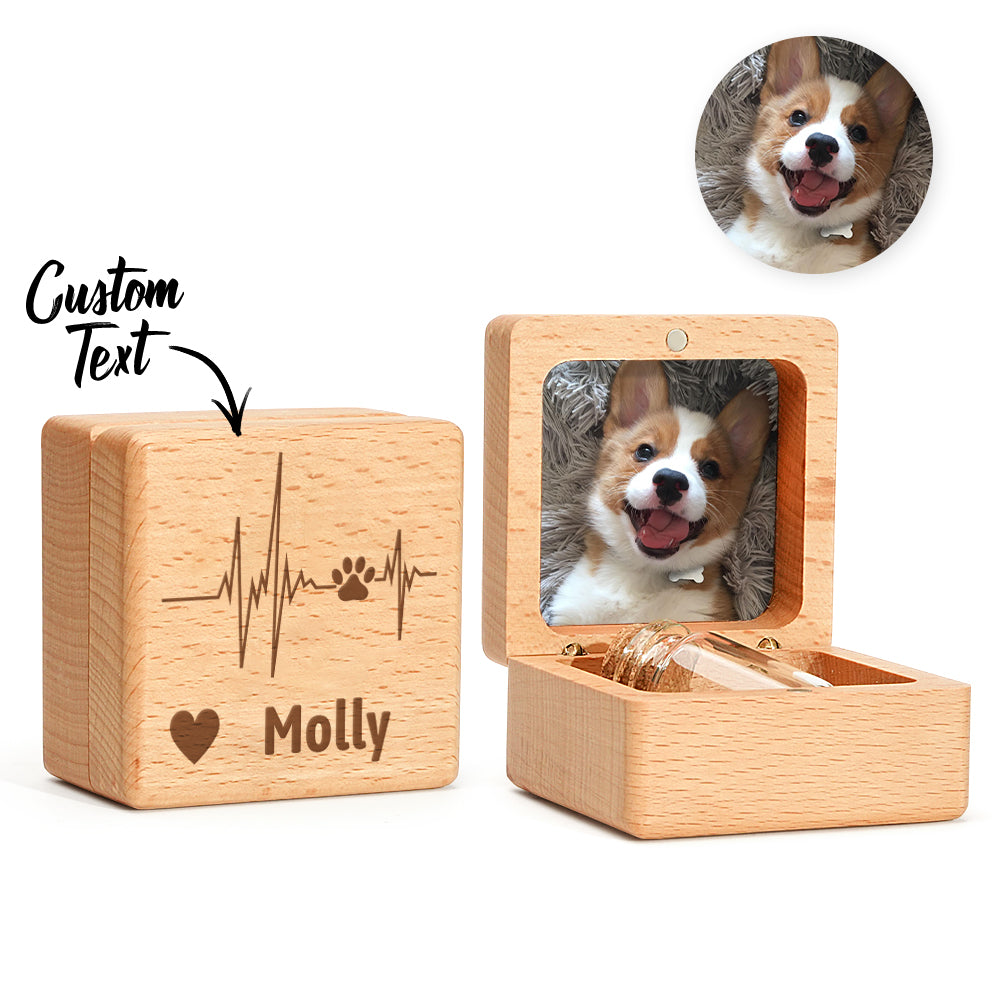Personalized Pet Fur Wooden Keepsake Box Memorial Gift for Pet Owner